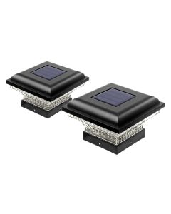 HOME ZONE SECURITY(R) ELI1300G 2PK SLR POST CAP LGHT BLK